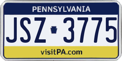 PA license plate JSZ3775