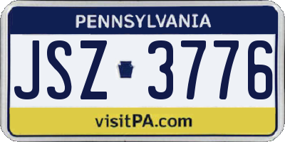 PA license plate JSZ3776