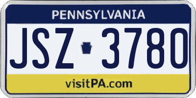 PA license plate JSZ3780