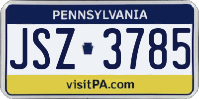 PA license plate JSZ3785