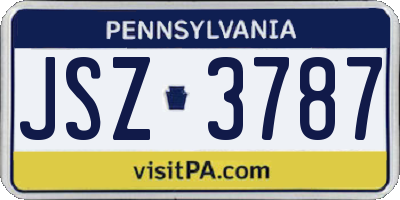 PA license plate JSZ3787