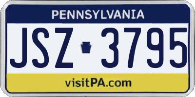 PA license plate JSZ3795