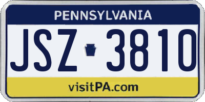 PA license plate JSZ3810