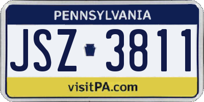 PA license plate JSZ3811