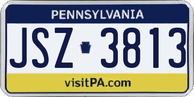 PA license plate JSZ3813