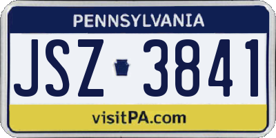 PA license plate JSZ3841