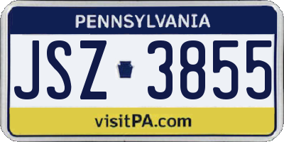 PA license plate JSZ3855
