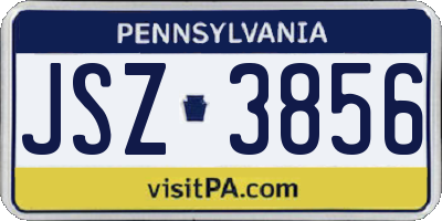 PA license plate JSZ3856