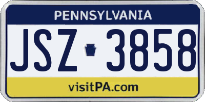 PA license plate JSZ3858