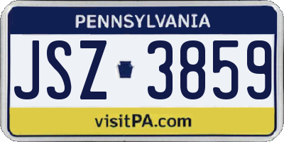 PA license plate JSZ3859