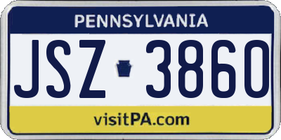 PA license plate JSZ3860