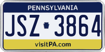 PA license plate JSZ3864