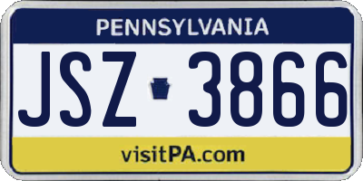 PA license plate JSZ3866