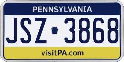 PA license plate JSZ3868