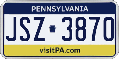 PA license plate JSZ3870
