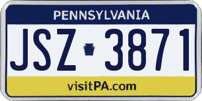 PA license plate JSZ3871