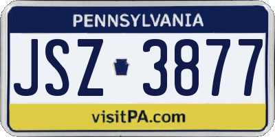 PA license plate JSZ3877