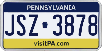 PA license plate JSZ3878