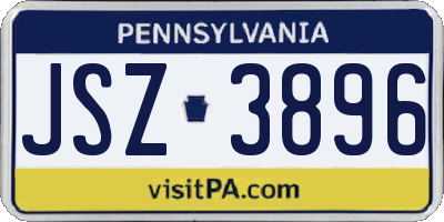 PA license plate JSZ3896