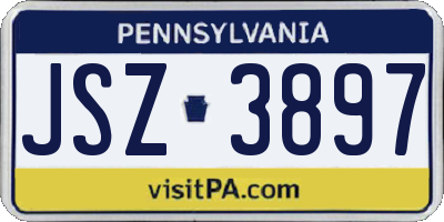 PA license plate JSZ3897