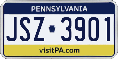 PA license plate JSZ3901