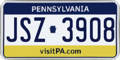 PA license plate JSZ3908