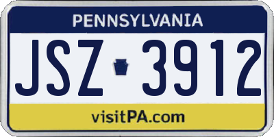 PA license plate JSZ3912