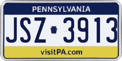 PA license plate JSZ3913