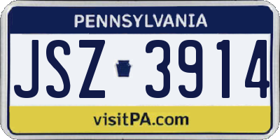 PA license plate JSZ3914