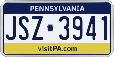 PA license plate JSZ3941
