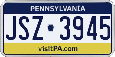 PA license plate JSZ3945