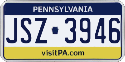 PA license plate JSZ3946