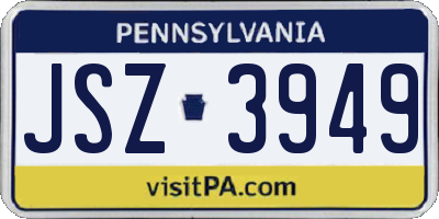 PA license plate JSZ3949