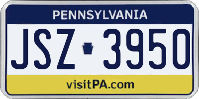PA license plate JSZ3950