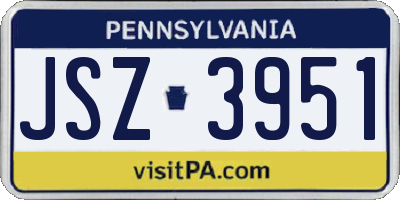 PA license plate JSZ3951