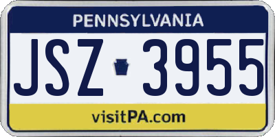 PA license plate JSZ3955