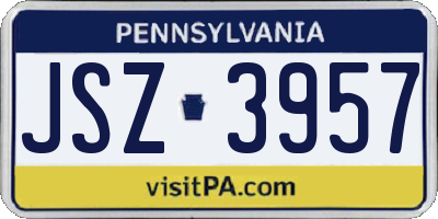 PA license plate JSZ3957