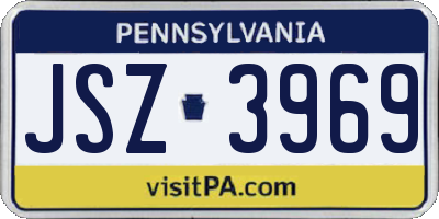 PA license plate JSZ3969