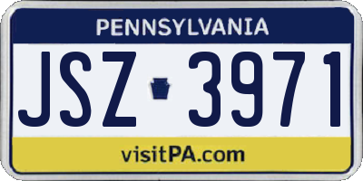 PA license plate JSZ3971