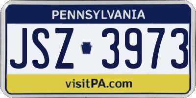 PA license plate JSZ3973