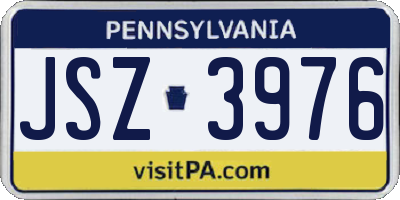 PA license plate JSZ3976