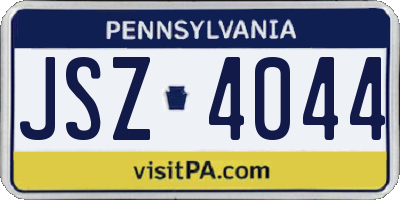 PA license plate JSZ4044