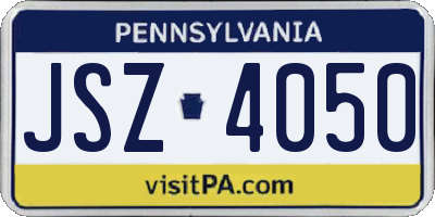 PA license plate JSZ4050