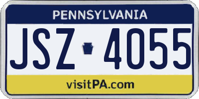 PA license plate JSZ4055