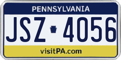 PA license plate JSZ4056