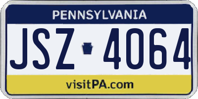 PA license plate JSZ4064