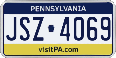 PA license plate JSZ4069