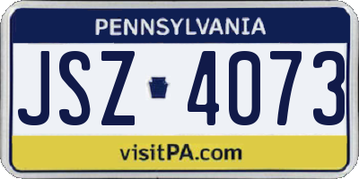 PA license plate JSZ4073