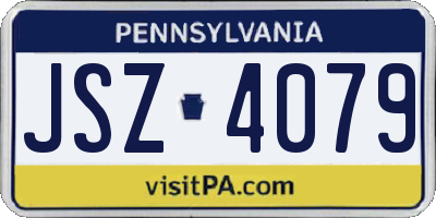 PA license plate JSZ4079