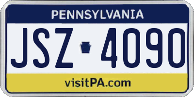PA license plate JSZ4090